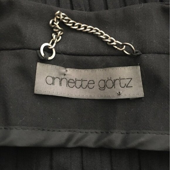 Annette Gortz Black Ruched Sleeves Double Zip Light Jacket Sz EU 36 - Picture 6 of 10